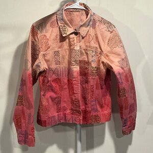 Coldwater Creek Multicolor Patterned Jean Jacket